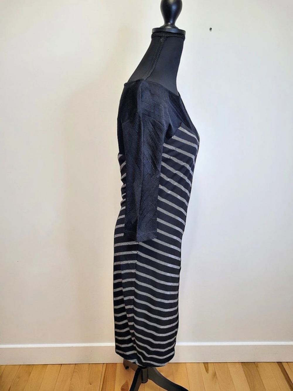 COKLUCH Montreal Chevron Stripe Mesh Illusion Knit Dress Size S  ***See Notes** - Picture 4 of 13